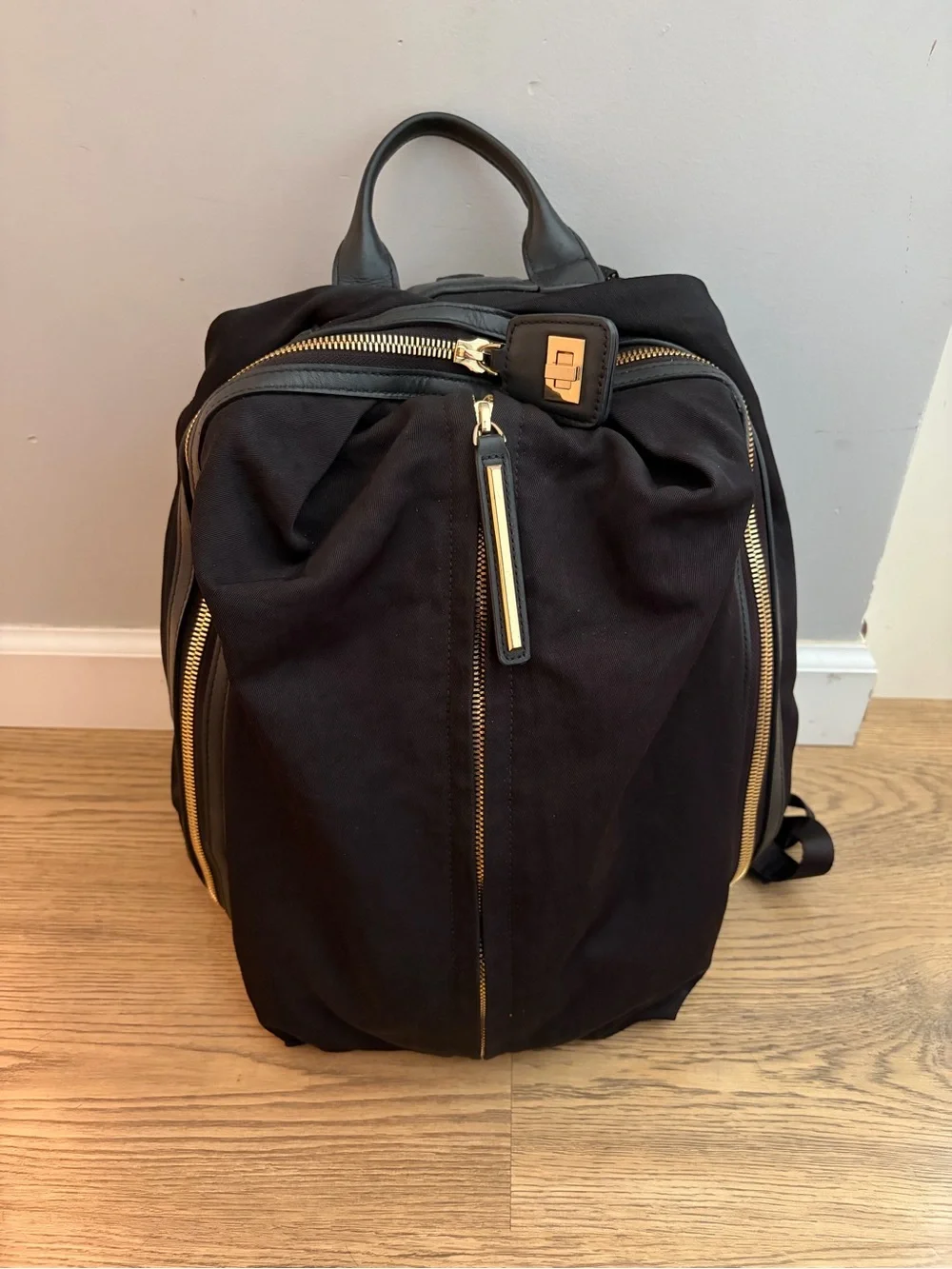 CARAA studio 2 large gold hardware black travel bag